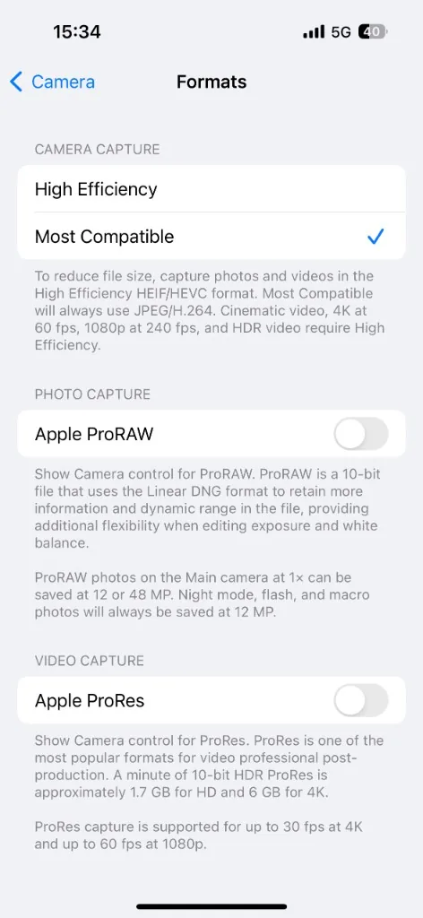 Settings → Camera → Formats → Most Compatible saves new iPhone photos as JPG