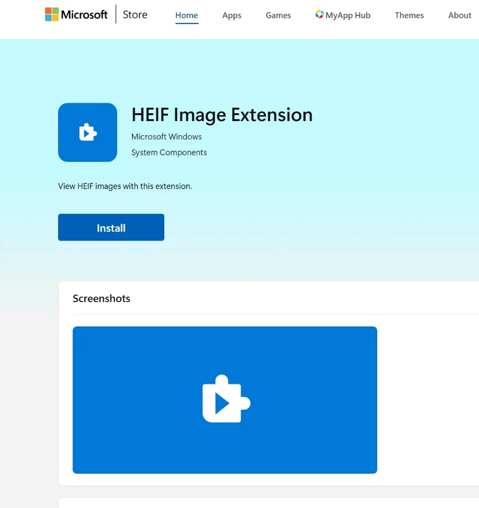HEIF Image Extensions in Microsoft Store, or install via winget in PowerShell